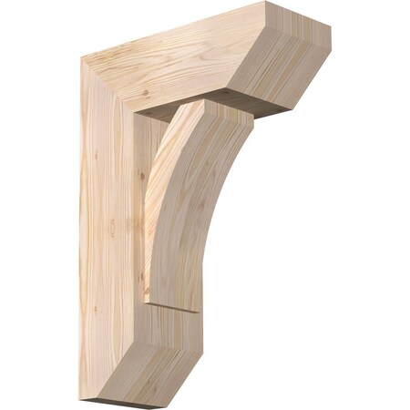 Ekena Millwork Thorton Slat Smooth Bracket w/ Offset Brace, Douglas Fir, 7 1/2"W x 18"D x 26"H BKT0806X18X26THR06SDF
